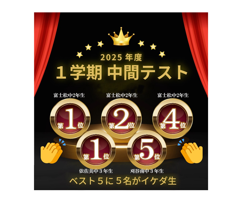 2025年12025年1学期中間テスト成績アップ事例